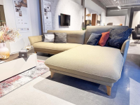Hülsta - Ecksofa hs.430 Stoff 024-22 Grau Beige ohne Dekokissen - 4