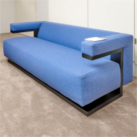 Tecta - Sofa Gropius F51 2 Stoff Dama 0077 Blau Gestell Esche Schwarz - 4