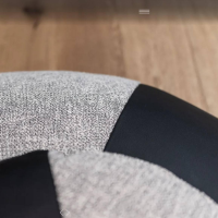 Cierre - Pouf Echinoidea in Leder Stoffkombination Grau Schwarz - 4