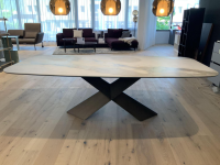 Cattelan Italia - Esstisch Tyron Platte Keramik Marmor Weiß Gestell Metall Bronze Matt - 2