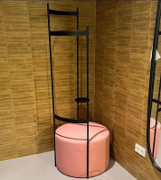 Schönbuch - Garderobe Tilda Stoff Vidar 755 Rose Rosa Gestell Stahl Schwarz Pulverbeschichtet Mit Ablage - 8