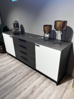 Musterring - Sideboard 2R Kara Frame Lack Weiß Und Mantelseiten Feinschliff Grigio Schwarz - 4
