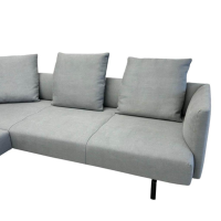 Walter Knoll - Ecksofa Muud Stoff Puro Silver Grau Gestell Matt Schwarz Pulverbeschichtet Inkl. Schwenkfunktion - 5