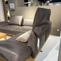 Koinor - Ecksofa Phoenix Leder B-Toro Montana Braun Plateau Wildeiche Furniert Gestell Alu-Schwertkufe Nr. 2 Bronziert - 8