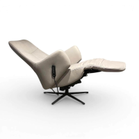 himolla - Sessel 7578 S-Lounger Leder Eleganza Coala Hellgrau Sternfuß Metall Schwarz Matt Inkl. 2-Motorig Aufstehhilfe - 8