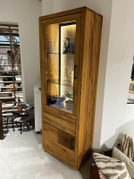 Natura - Vitrine Hartford Eiche Natur Geölt Rückwand Massiv Sandgestrahlt Inklusive Beleuchtung - 6