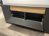 Venjakob - Sideboard Lumea 7243 3983 R Lack Anthrazit Matt Absetzung Eiche Gehackt Gebürstet Mit Beleuchtung - 7