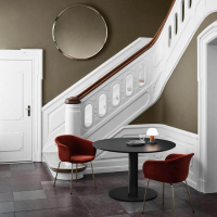 &tradition - 3er-Set Armlehnstuhl Elefy JH29 Stoff 2 Velvet 03 Maroon Orange Gestell Messing Mit Kunststoffgleitern - 5