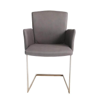 Lavida - 6er Set Stuhl Lou Stoff Gavin 226 Grau Gestell Edelstahl Matt - 10