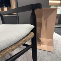 Flexform - Stuhl Tessa Sitz Geflecht Eschenholz Braun Gebeizt Kissen Weiß Gestell Schwarz - 4