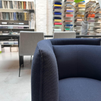 Ligne Roset - Sessel Hemicycle Stoff Vidar Nuit 786 Blau Füße Metall Schwarz Lackiert - 3