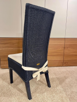 Krüger & Krüger - Stuhl Lloyd Loom Jock Metalldrahtgestell Mit Kraftpapierumwickelung Blau Mit Kissen Naturweiß Weiß - 6
