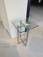 Cassina - Beistelltisch Platte Klarglas Gestell Metall Poliert - 6