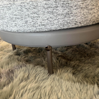 Minotti - Sessel Torii Medium Stoff Kerlin 01 Granito Grau Sockel Leder Aspen 28 Ardesia - 4