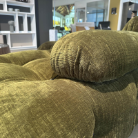 B&B Italia - Sofa Camaleonda Stoff 400 Enia Olivgrün Extra Grün Füße Buchenholz Natur Inklusive Hocker - 4