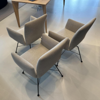 COR - 3er-Set Stuhl Jalis Stoff 8081 Muschel Grau Gestell Schwarz - 9