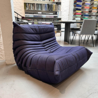 Ligne Roset - Sessel Togo Stoff Jean Brut Blau - 5