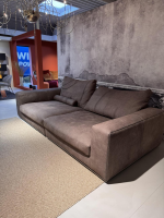 Cierre - Sofa Dolce Vita Lifestyle Leder Piumone Vintage Grigio Grau Beige Gestell Metall Schwarz Verchromt - 4