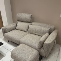 Jori - Sofa Eden Stoff Bembebis C0704 Grau Beige Fuß Metall Bronze Schwarz Matt Inklusive Armlehnkissen - 4