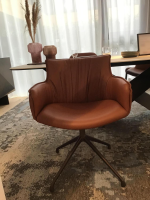 Cattelan Italia - 5er-Set Stuhl Rhonda Rachel Und Miranda Softleder 996 Siena Braun Gestell Bronze Gaufriert - 3