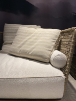 Flexform - Sofa Oasis Outdoor Stoff Capri A256 Beige Geflecht Kordel Matt Natur Gestell Metall Sand Beige Lackiert - 2