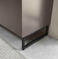 Loddenkemper - Wohnwand Linee Living LS24 Galano Lack Terrabraun Braun Grau Absetzung Eiche Wellenoptik Mit Beleuchtung - 2
