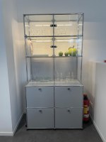 USM Haller - Vitrine Mattsilber mit Glas - 5