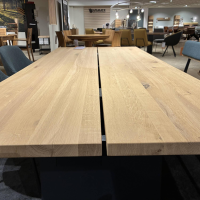 Wimmer - Essgruppe Zweigl Holz Rustikale Asteiche Bianco Stoff Q2 Individuals 66 Blau Gestell Metall RAL7021 Schwarzgrau - 5