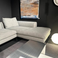 COR - Ecksofa Mell Lounge Stoff 8151 Taubenblau Kufen Metall Chrom Inklusive Kunststoffgleiter - 5