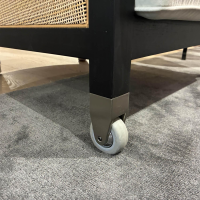 Flexform - Sessel Mozart Sitz Stoff Weiß Rücken Geflecht Gestell Schwarz Gebeizt Mit Rollen - 2
