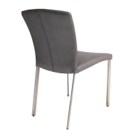 Lavida - 6er Set Stuhl Lou Stoff Gavin 226 Grau Gestell Edelstahl Matt - 8