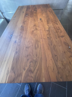 kf furniture - Tisch Theben 3000 Platte Astiger Nussbaum Gestell Stahl Geschliffen Matt Lackiert Schwarz - 6