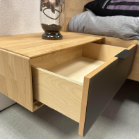 Wöstmann - Schlafzimmer WSM 4400 Kanadische Erle Massiv Natur Akzent Fronten Mattglas Cubanit Schwarz - 8