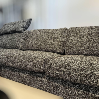 Bielefelder Werkstätten - Ecksofa Inspiration Stoff Arezzo CA1469/099 Schwarz Weiß Fuß Gleiter - 9