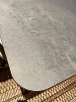 Eigene Herstellung - Varaschin  / Essgruppe Tisch Elisse HPL mit 4er-Set Stuhl Emma Stoff Grau Nero - 7