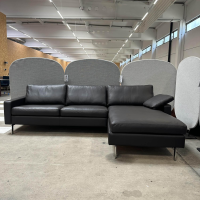 COR - Ecksofa Conseta Leder 284 Mocca Schwarz Braun Schmalfüße Verchromt Inklusive Kissen - 2