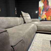 freistil Rolf Benz - Ecksofa Freistil 136 Leder 9225 Braungrau Füße Stahl Tiefschwarz Inklusive Kissen Mit Rolle - 8