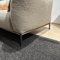 Cierre - Polstergruppe Stoff Smilla 11 Grau Beige Gestell Chrom Schwarz Mit Leder Pelle Setanil 76 Braun Mit Kissen - 8