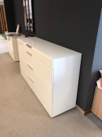 Nolte - Kommode Alegro 2 Polarweiß Ausführung Weißglas Alu Matt - 5