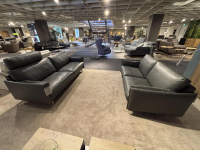 Erpo - Garnitur Classics 820 Leder 42.500 Graphite Grau Alufüße 2 Sofas - 3