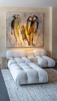 B&B Italia - Sofa Camaleonda Stoff Enia Elfenbein Weiß Gestell Buche Natur Inklusive Hocker - 2