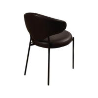 KFF - 3er Set Stuhl Icon Leder Sauvage Moro Schwarz Gestell Rundrohr Schwarz - 4
