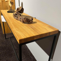 Natura - Konsole Farmingdale Oberfläche Natur Eiche Geölt Gestell Metall Schwarz - 4