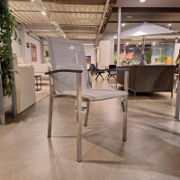 Stern - Set of 8 stacking armchairs Evoee Cover textile silver Frame stainless steel Armrests aluminum anthracite - 5