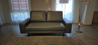freistil Rolf Benz - Sofa freistil 170 Leder 9000 Fehgrau Füße Schwarz Pulverbeschichtet - 5