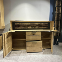 Hartmann - Highboard Runa Kerneiche Natur Gebürstet Mit Applikation Rinde Mit Beleuchtung - 4