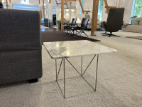 COR - Beistelltisch Pilotis Platte Quadratisch Marmor Arabescato Weiß Gestell Metall Verchromt - 5