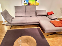 EMP - Ecksofa Fame Stoff Felina R Taupe Grau Kufe Mattschwarz Mit Sitztiefenverstellung - 2