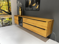 WK Wohnen - Sideboard Baristo WK 490 Hängend Asteiche Natur Rahmen Metall Schwarz Mit Beleuchtung - 2