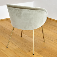 Freifrau - Armlehnstuhl Ona Bezug Stoff Velour Kvadrat Harald 3 143 Goldbeige Beige Stahlgestell Ona Messing ME021 - 6